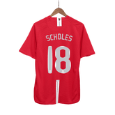 Retro SCHOLES #18 2007/08 Męska Koszulka Domowa MU - UCL Final - Topowe Koszulki Pilkarskie Sklep Internetowy