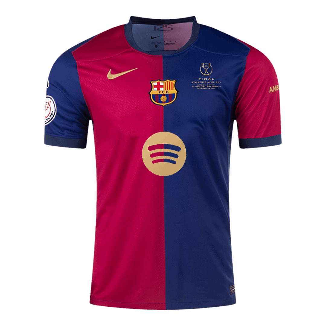 Męska Koszulka Domowa FC Barcelona 2024/25 - Copa del Rey Final - Topowe Koszulki Pilkarskie Sklep Internetowy