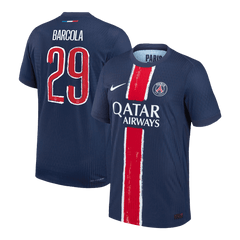 Męska Koszulka Domowa PSG BARCOLA #29 Wersja Piłkarska 2024/25 - UCL - Slim Fit - Topowe Koszulki Pilkarskie Sklep Internetowy