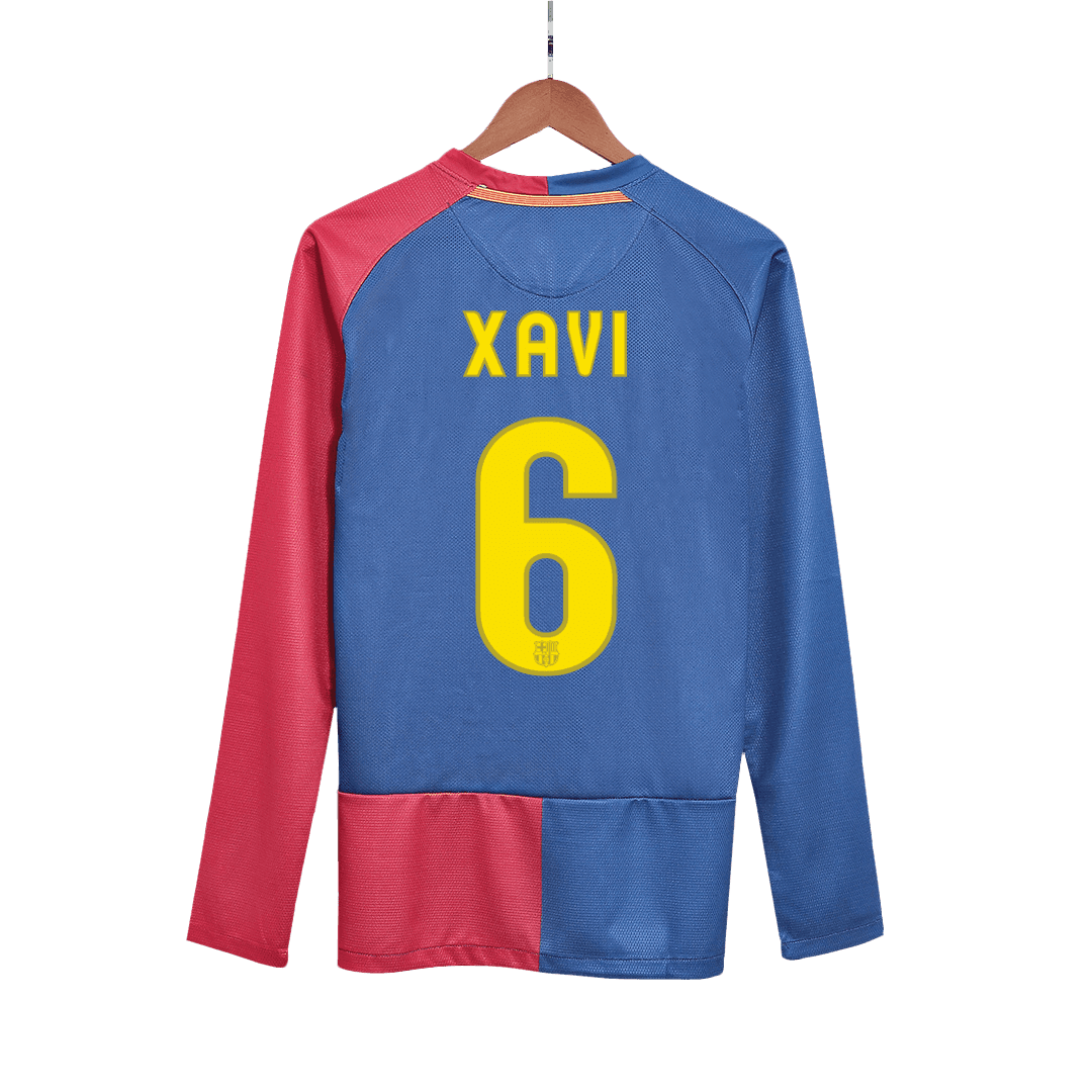 Koszulka Retro Domowa Barcelona XAVI #6 Długi Rękaw 2008/09 - UCL Final - Topowe Koszulki Pilkarskie Sklep Internetowy