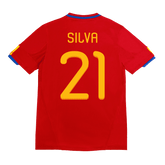 Męska Koszulka Retro Domowa Spain World Cup SILVA #21 2010 - Topowe Koszulki Pilkarskie Sklep Internetowy