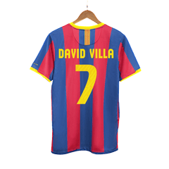 Męska Koszulka Retro Domowa Barcelona DAVID VILLA #7 2010/11 - Topowe Koszulki Pilkarskie Sklep Internetowy