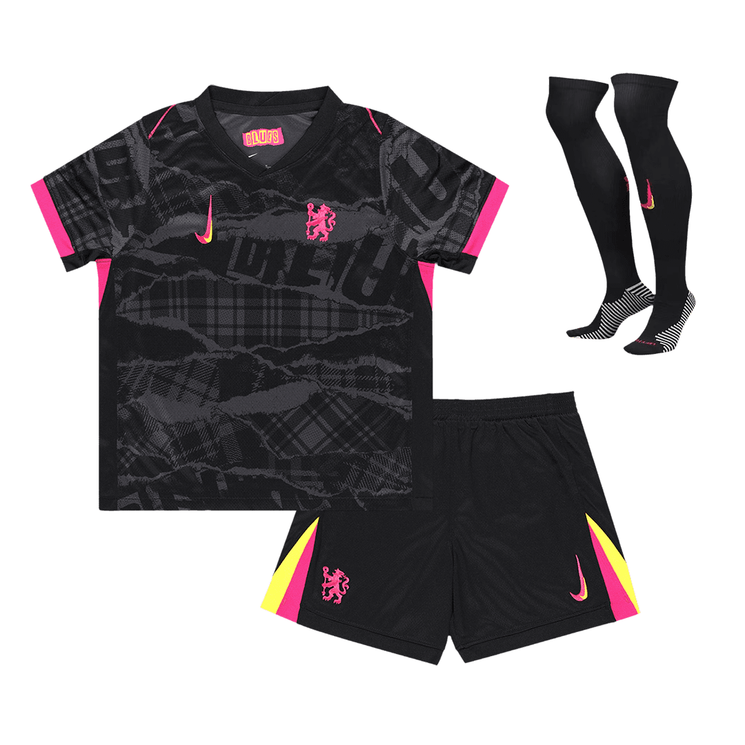 Dziecięcy Strój Wyjazdowy Trzeci Chelsea 2024/25 (Koszulka + Spodenki + Getry) - Topowe Koszulki Pilkarskie Sklep Internetowy