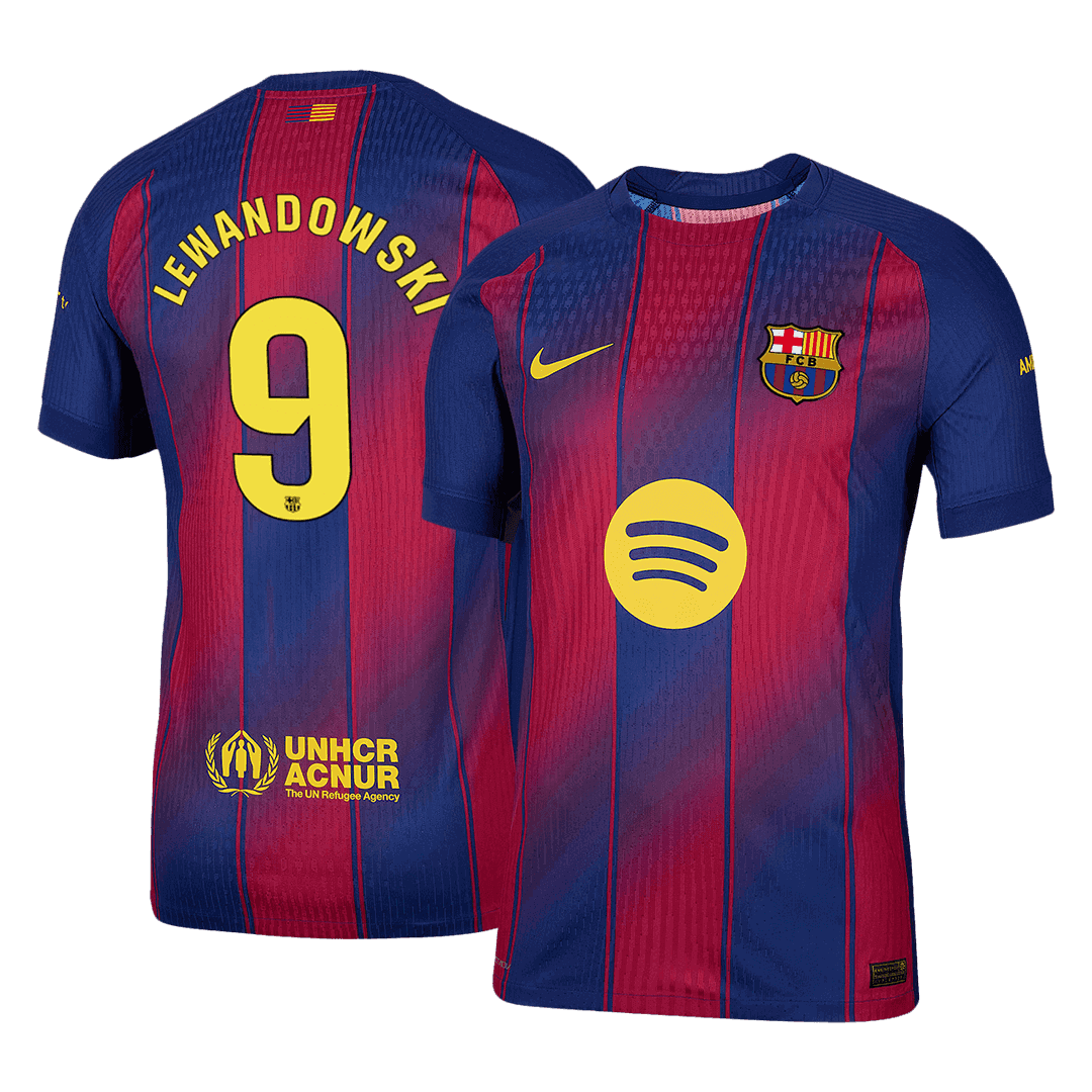 Męska Koszulka Domowa Barcelona LEWANDOWSKI #9 Wersja Piłkarska 2025/26 - Slim Fit - Topowe Koszulki Pilkarskie Sklep Internetowy