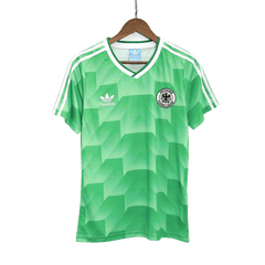 Męska zielona koszulka piłkarska West Germany Retro Away z lat 1988-1990 - Topowe Koszulki Pilkarskie Sklep Internetowy
