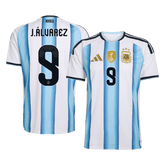Męska Koszulka Domowa Argentina J.ÁLVAREZ #9 World Cup 2026
