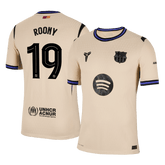Męska Koszulka Wyjazdowa Barcelona ROONY #19 Wersja Piłkarska 2025/26 - UCL - Slim Fit