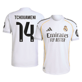 Męska Koszulka Domowa Real Madrid TCHOUAMENI #14 Wersja Piłkarska 2025/26 - Slim Fit - Topowe Koszulki Pilkarskie Sklep Internetowy