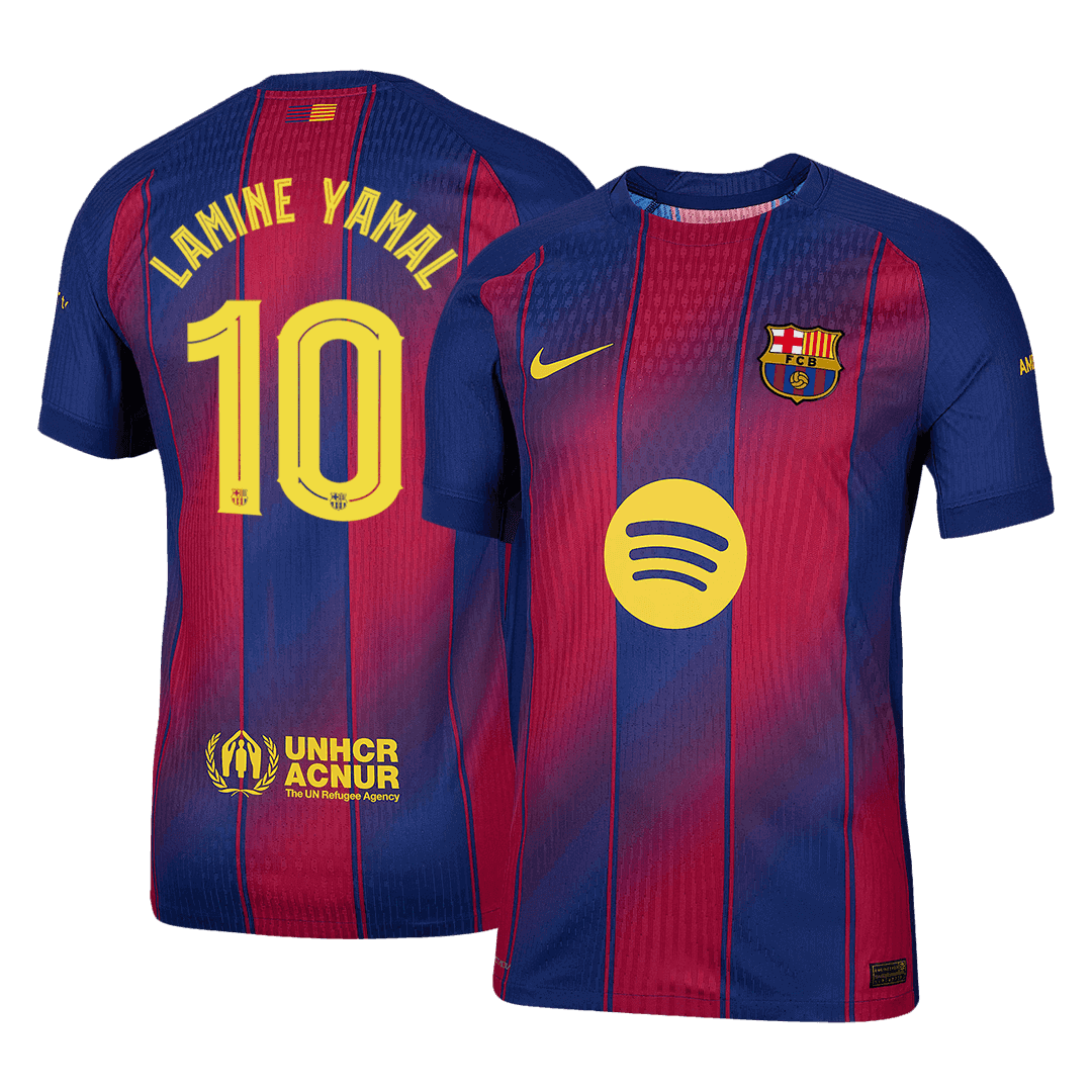 Męska Koszulka Domowa Barcelona LAMINE YAMAL #10 Wersja Piłkarska 2025/26 - UCL - Slim Fit - Topowe Koszulki Pilkarskie Sklep Internetowy