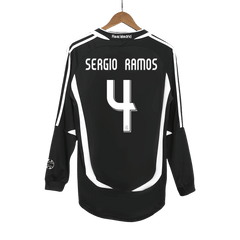 Męska Koszulka Retro Wyjazdowa Real Madrid SERGIO RAMOS #4 2006/07 z Długim Rękawem - Topowe Koszulki Pilkarskie Sklep Internetowy