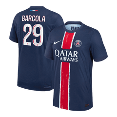 Męska Koszulka Domowa PSG BARCOLA #29 Wersja Piłkarska 2024/25 - Slim Fit - Topowe Koszulki Pilkarskie Sklep Internetowy