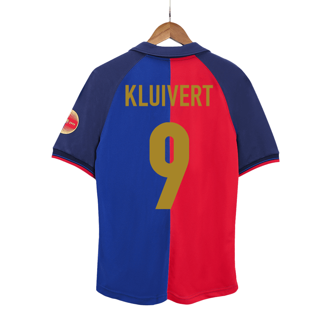 Koszulka Retro Domowa Barcelona KLUIVERT #9 1999/00 - 100th Anniversary - Topowe Koszulki Pilkarskie Sklep Internetowy