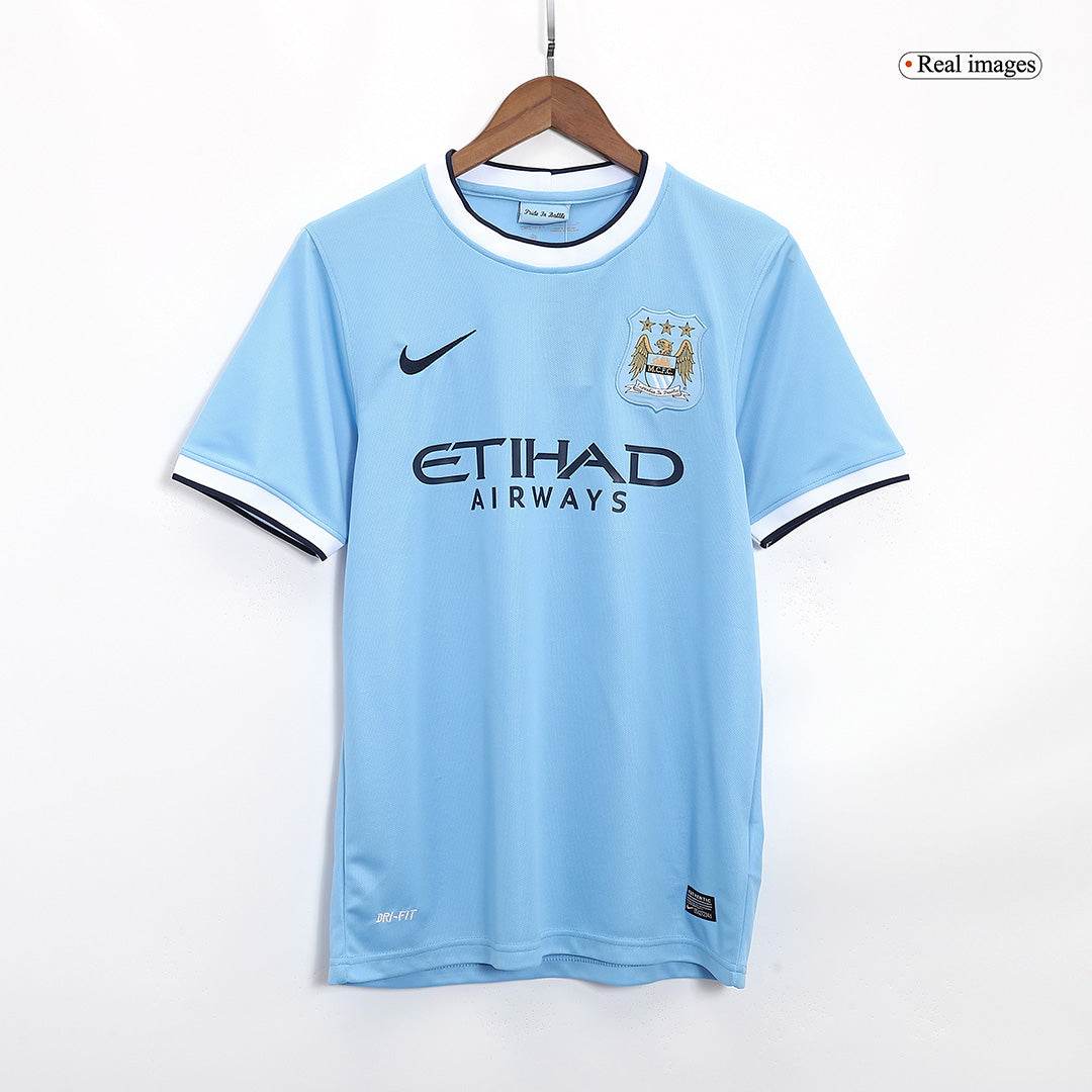 Męska Koszulka Retro Domowa Manchester City 2013/14 - Topowe Koszulki Pilkarskie Sklep Internetowy