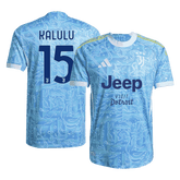 Męska Koszulka Wyjazdowa Juventus KALULU #15 Wersja Piłkarska 2025/26 - Slim Fit - Topowe Koszulki Pilkarskie Sklep Internetowy