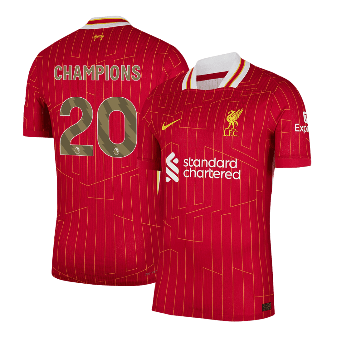 Męska Koszulka Domowa Liverpool CHAMPIONS #20 Wersja Piłkarska 2024/25 - Slim Fit - Topowe Koszulki Pilkarskie Sklep Internetowy