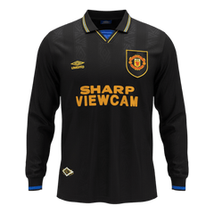 Męska Koszulka Retro Wyjazdowa Manchester United 1993/94 z Długim Rękawem