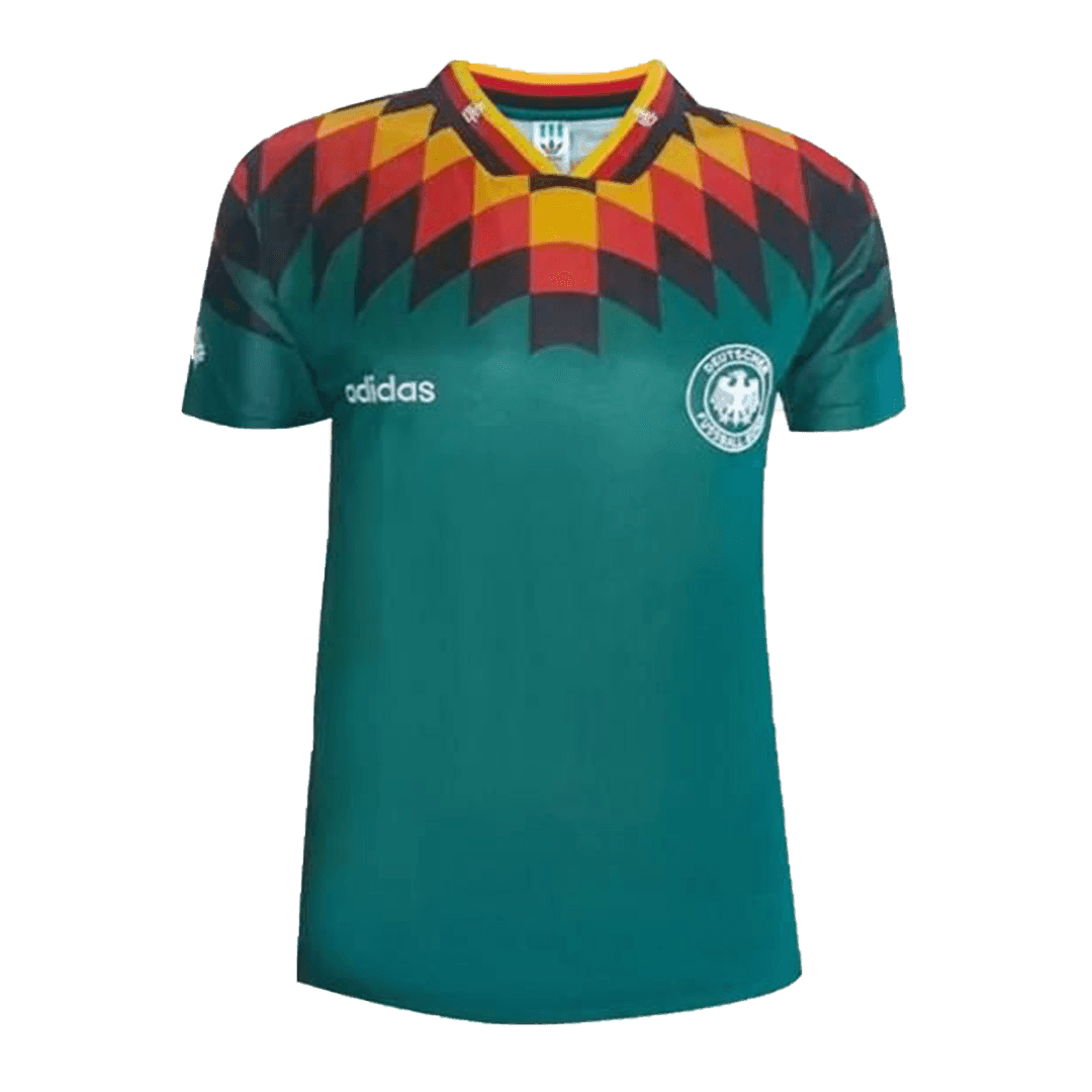 Męska koszulka piłkarska Germany Retro Away Green z 1994 roku - Topowe Koszulki Pilkarskie Sklep Internetowy