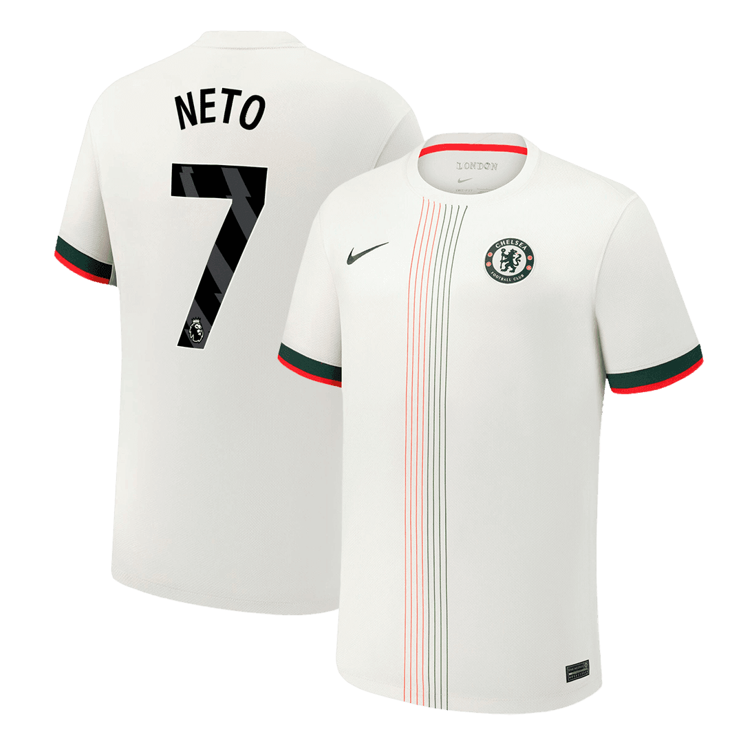 Męska Koszulka Wyjazdowa Chelsea NETO #7 2025/26 - Topowe Koszulki Pilkarskie Sklep Internetowy