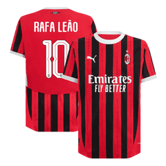 Męska wersja piłkarza RAFA LEÃO #10 AC Milan Koszulka domowa piłkarska 2024/25 - UCL - Slim Fit - Topowe Koszulki Pilkarskie Sklep Internetowy