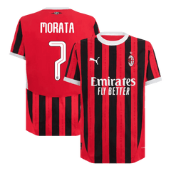 Męska wersja MORATA #7 AC Milan Koszulka domowa piłkarska 2024/25-UCL - Slim Fit - Topowe Koszulki Pilkarskie Sklep Internetowy