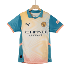 Męska Wersja zawodnika Wysokiej jakości koszulka piłkarska Manchester City Fourth Away 2024/25- Zdecydowanie City (UCL) - Slim Fit - Topowe Koszulki Pilkarskie Sklep Internetowy