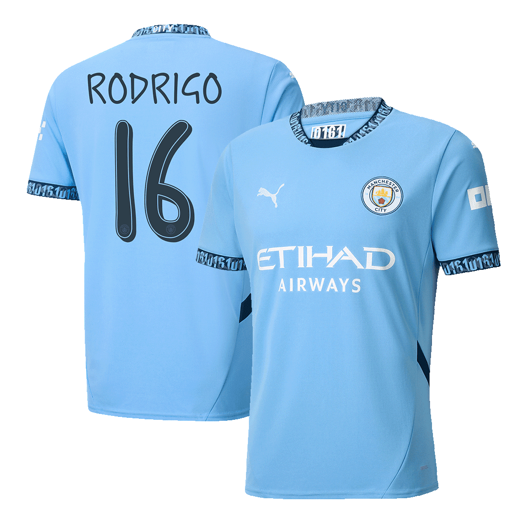 RODRIGO #16 Manchester City Home Koszulka piłkarska 2024/25 - UCL - Topowe Koszulki Pilkarskie Sklep Internetowy