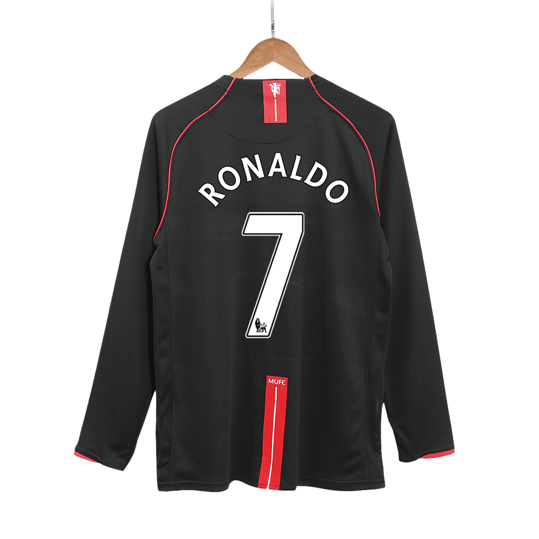 Retro RONALDO #7 2007/08 Męska Koszulka Wyjazdowa MU z Długim Rękawem - Topowe Koszulki Pilkarskie Sklep Internetowy