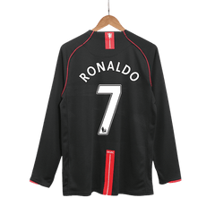 Retro RONALDO #7 2007/08 Męska Koszulka Wyjazdowa MU z Długim Rękawem - Topowe Koszulki Pilkarskie Sklep Internetowy