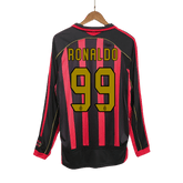 Męska Koszulka Retro Domowa AC Milan RONALDO #99 2006/07 z Długim Rękawem - Topowe Koszulki Pilkarskie Sklep Internetowy