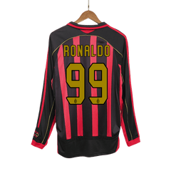 Męska Koszulka Retro Domowa AC Milan RONALDO #99 2006/07 z Długim Rękawem - Topowe Koszulki Pilkarskie Sklep Internetowy