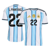 Męska Koszulka Domowa Argentina L.MARTÍNEZ #22 Wersja Piłkarska World Cup 2026 - Slim Fit