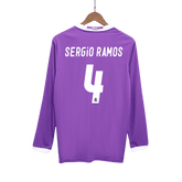 Męska Koszulka Retro Wyjazdowa Real Madrid SERGIO RAMOS #4 2016/17 z Długim Rękawem - Topowe Koszulki Pilkarskie Sklep Internetowy