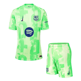 Barcelona Third Away Zestaw Piłkarski (Koszulka+Spodenki) 2024/25 - UCL (Spotify Logo without Text) - Topowe Koszulki Pilkarskie Sklep Internetowy