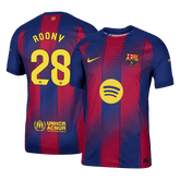 Męska Koszulka Domowa Barcelona ROONY #28 Wersja Piłkarska 2025/26 - Slim Fit