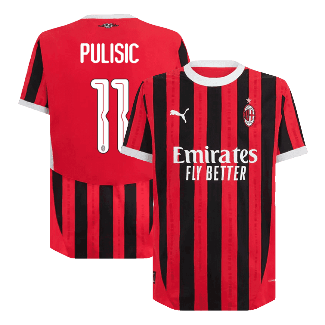 Męska wersja PULISIC #11 AC Milan Koszulka domowa piłkarska 2024/25 - UCL - Slim Fit - Topowe Koszulki Pilkarskie Sklep Internetowy