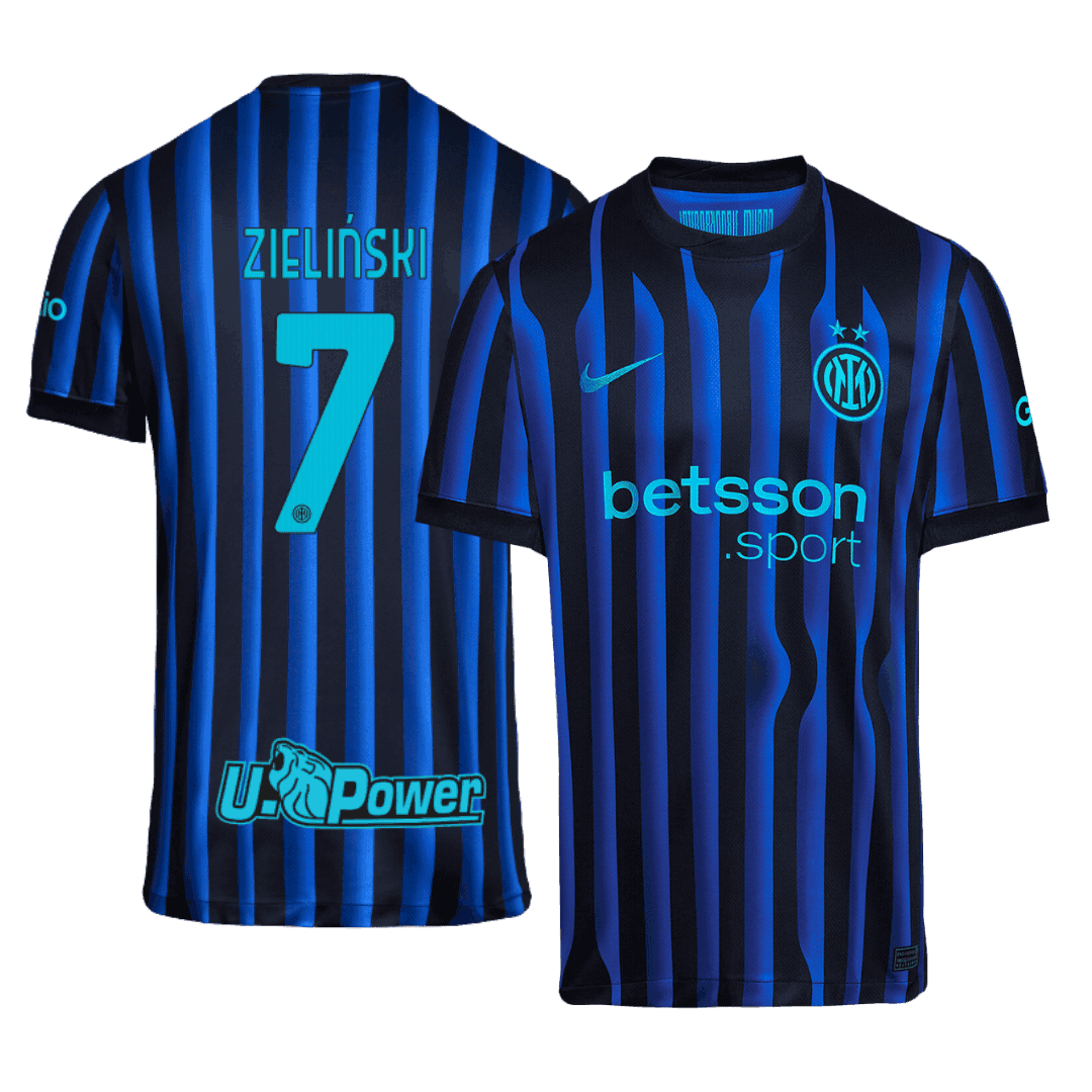 Męska Koszulka Domowa Inter Mediolan ZIELIŃSKI #7 2025/26 - Topowe Koszulki Pilkarskie Sklep Internetowy