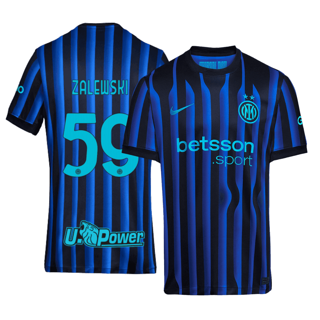 Męska Koszulka Domowa Inter Mediolan ZALEWSKI #59 2025/26 - Topowe Koszulki Pilkarskie Sklep Internetowy