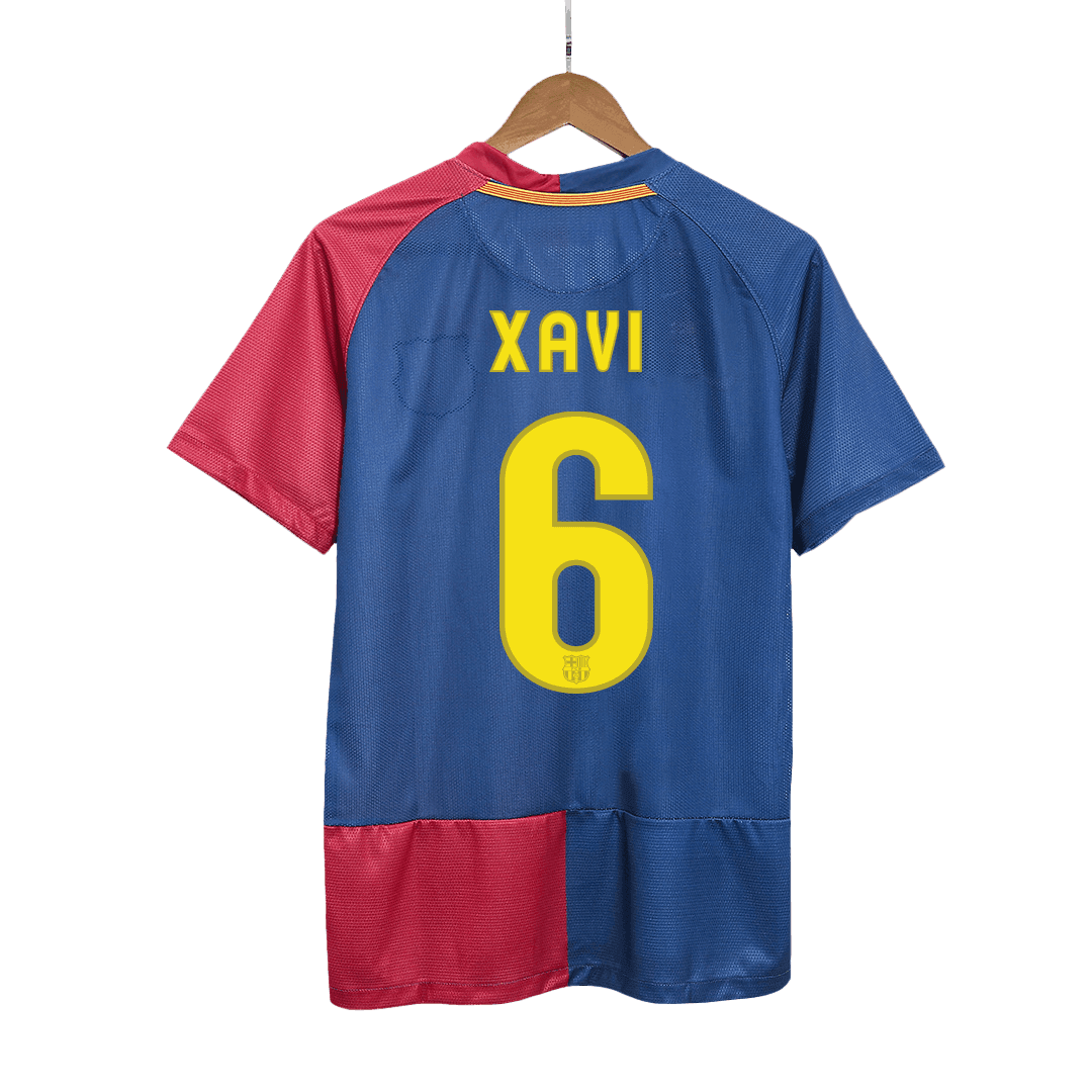 XAVI #6 Męska retro koszulka piłkarska Barcelona domowa z sezonu 08/09 - UCL Final - Topowe Koszulki Pilkarskie Sklep Internetowy