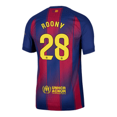 Męska Koszulka Domowa Barcelona ROONY #28 Wersja Piłkarska 2025/26 - Slim Fit