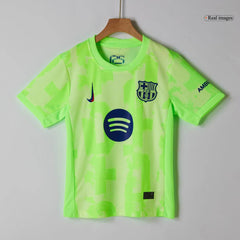 Zestaw Piłkarski Dla Dzieci Barcelona Third Away (Koszulka+Spodenki) 2024/25 - UCL (Logo Spotify bez tekstu) - Topowe Koszulki Pilkarskie Sklep Internetowy