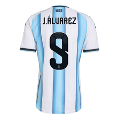 Męska Koszulka Domowa Argentina J.ÁLVAREZ #9 Wersja Piłkarska World Cup 2026 - Slim Fit