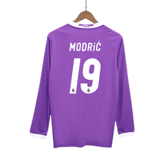 Męska Koszulka Retro Wyjazdowa Real Madrid MODRIĆ #19 2016/17 z Długim Rękawem - Topowe Koszulki Pilkarskie Sklep Internetowy