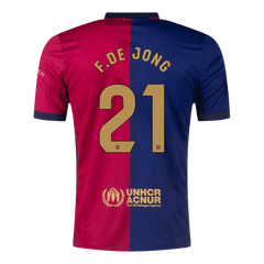 Koszulka Barcelona domowa 2024/25 F.DE JONG #21 - Spotify Logo Without Text - Topowe Koszulki Pilkarskie Sklep Internetowy
