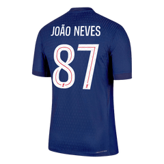 Męska Koszulka Domowa PSG JOÃO NEVES #87 Wersja Piłkarska 2025/26 - Slim Fit
