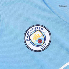 Męska Wysokiej jakości komplet koszulek piłkarskich Manchester City Home (koszulka + spodenki) 2024/25 - Topowe Koszulki Pilkarskie Sklep Internetowy