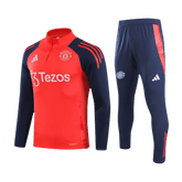 Męska Zestaw bluzy zapinanej na zamek Manchester United (top + spodnie) 2024/25 - Topowe Koszulki Pilkarskie Sklep Internetowy