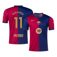 Koszulka Barcelona domowa 2024/25 RAPHINHA #11 - Spotify Logo Without Text - Topowe Koszulki Pilkarskie Sklep Internetowy