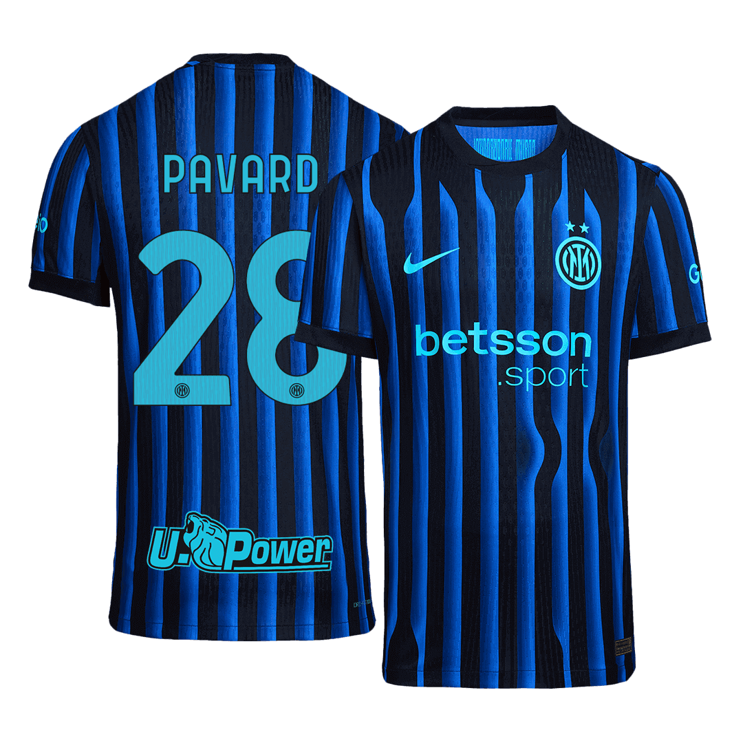 Męska Koszulka Domowa Inter Milan PAVARD #28 Wersja Piłkarska 2025/26 - Slim Fit - Topowe Koszulki Pilkarskie Sklep Internetowy
