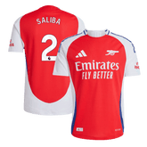 Męska Koszulka Domowa Arsenal SALIBA #2 Wersja Piłkarska 2024/25 - Slim Fit - Topowe Koszulki Pilkarskie Sklep Internetowy