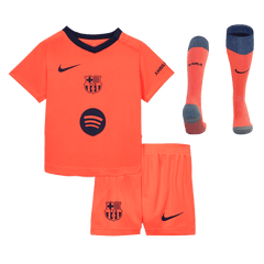 Auswärtstrikot des FC Barcelona für Kinder (Trikot + Shorts + Stutzen) 2025/26